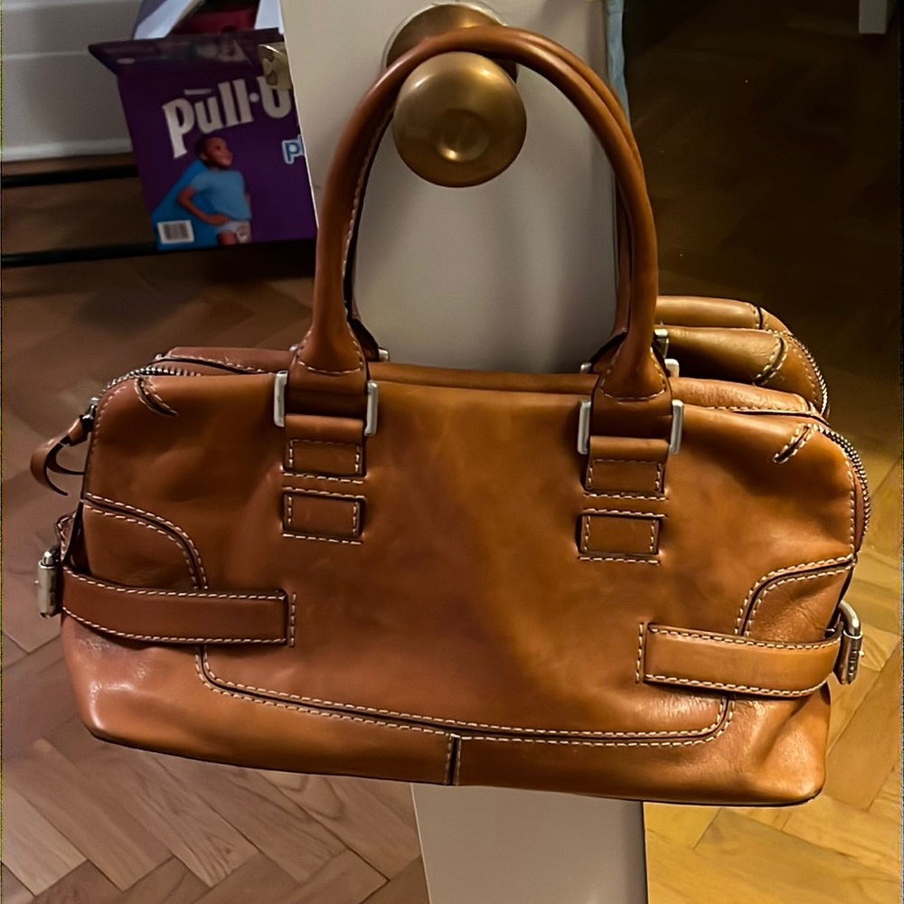 Michael Kors satchel with silver hardware